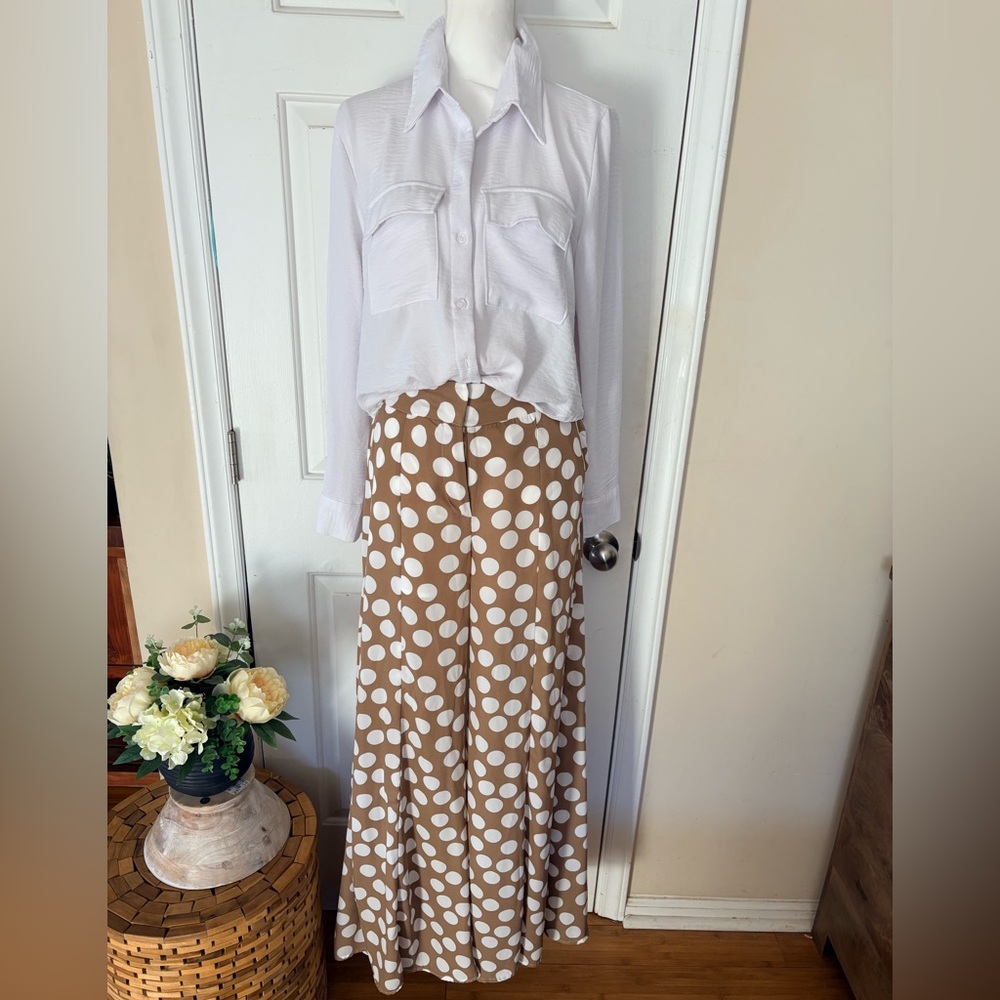 Classy Chic Polka Dot Wide-Leg Palazzo Pants